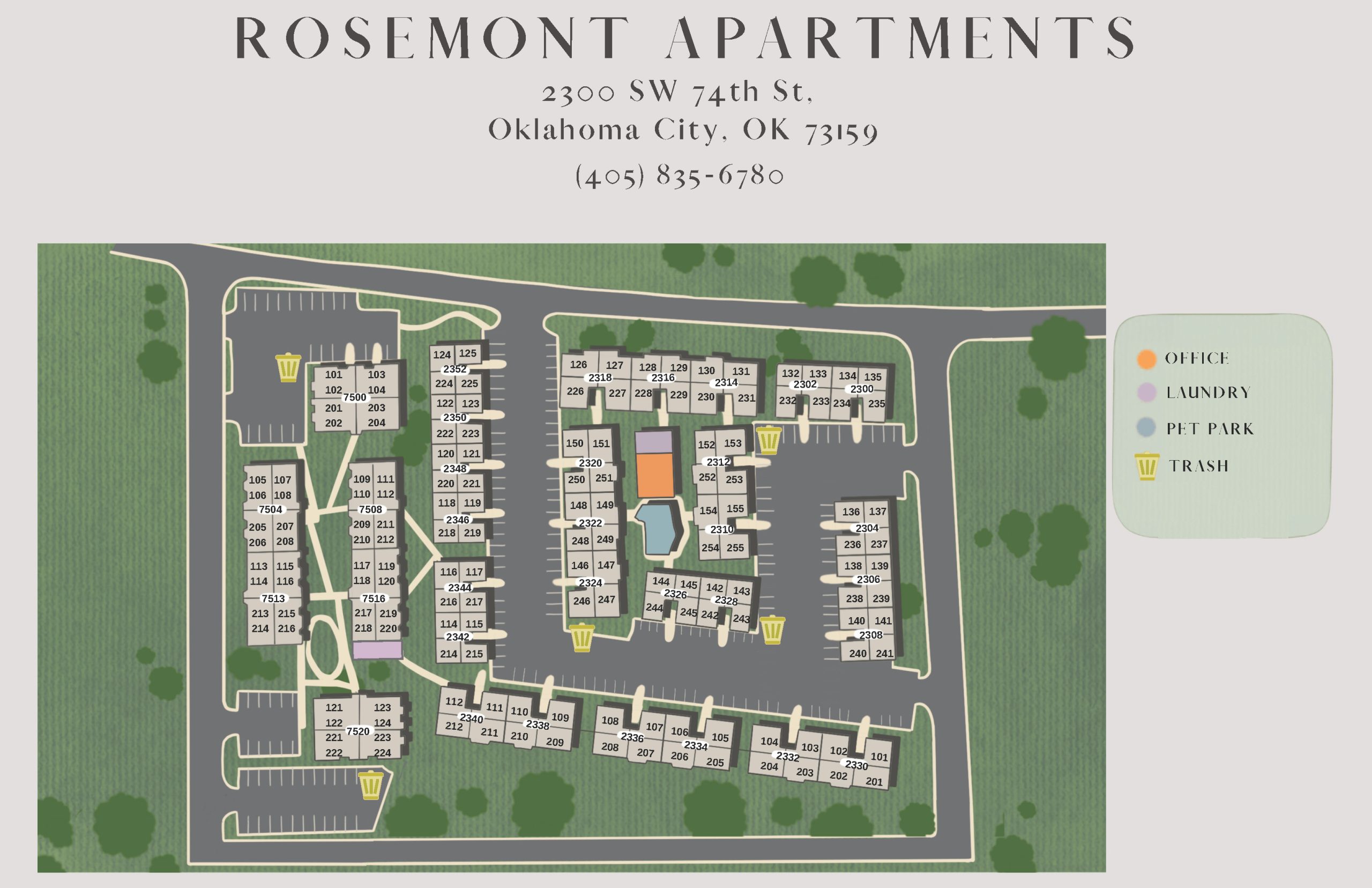 Rosemont Apartments Site Map