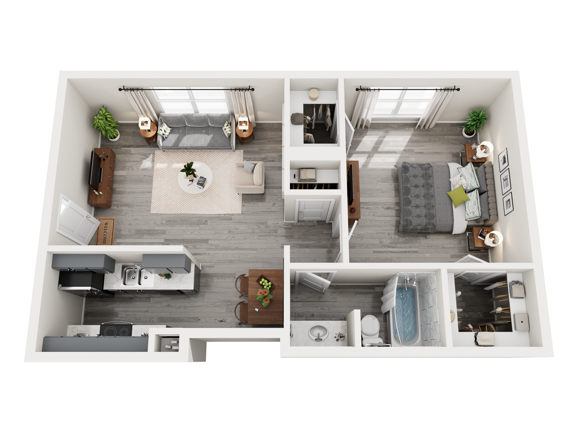1X1 A 3D Floor plan rendering