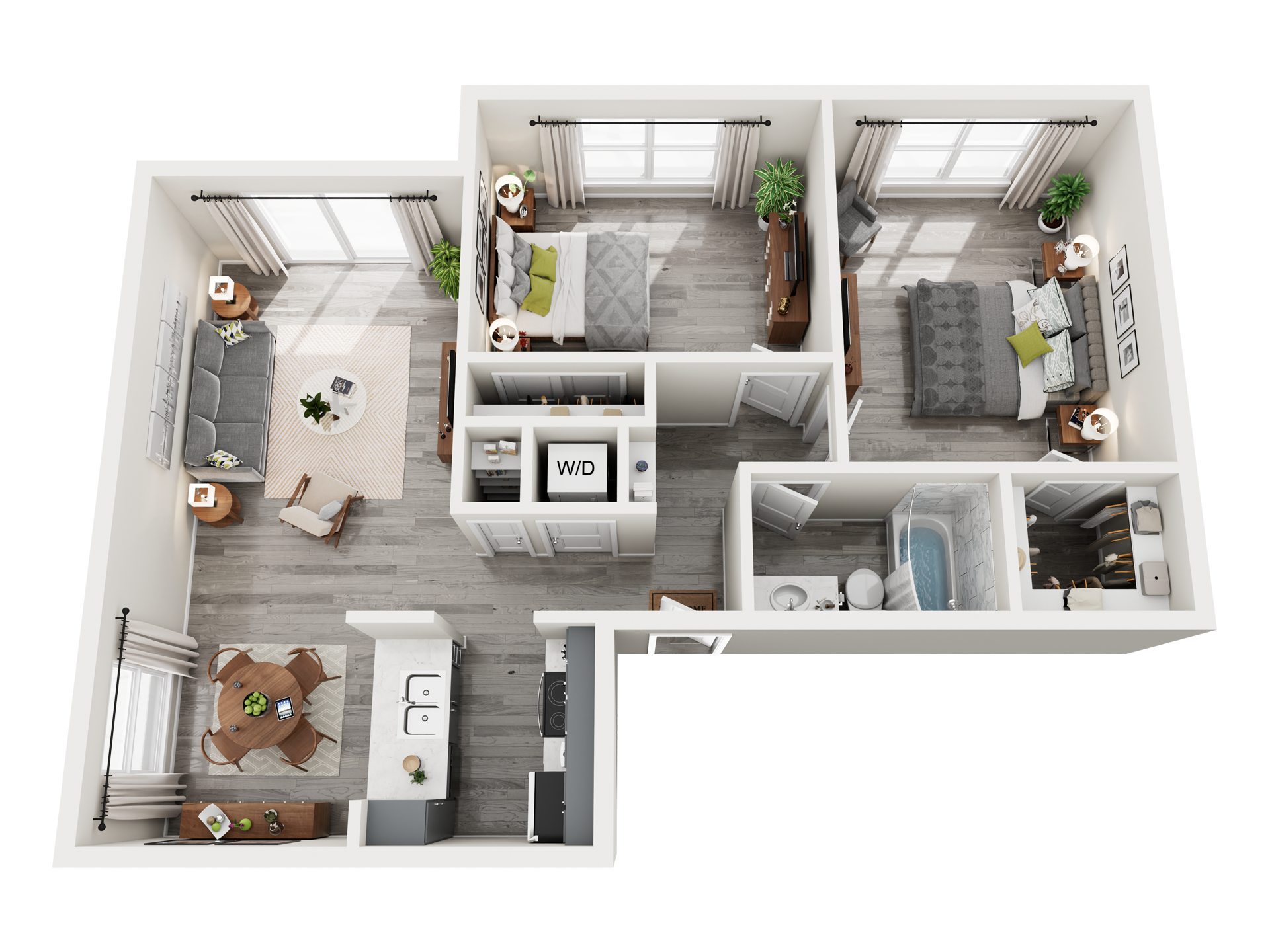 2X1 A 3D Floor plan rendering